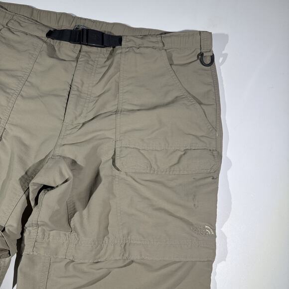 The North Face Pants Mens XL Tan Paramount Pro Convertible Hiking Outdoor Belted - Picture 3 of 14